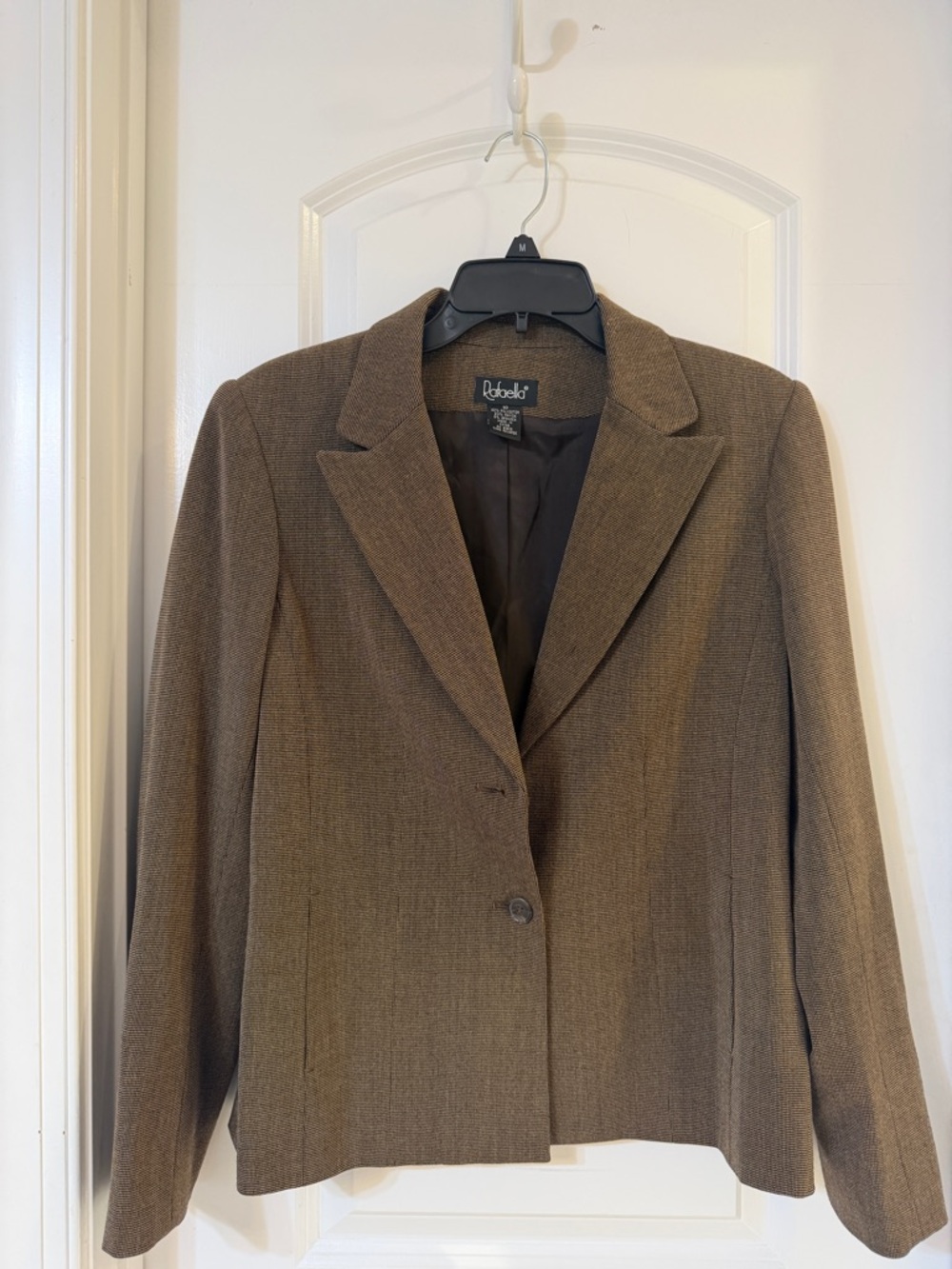 Rafaella Brown Two-Button Tailored Blazer